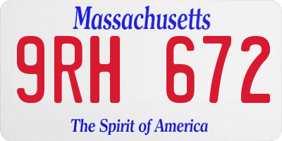 MA license plate 9RH672