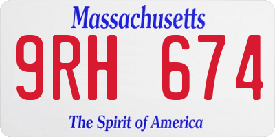 MA license plate 9RH674