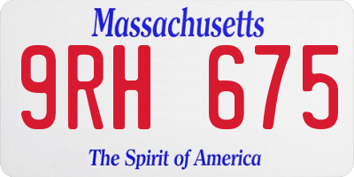 MA license plate 9RH675