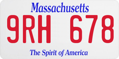 MA license plate 9RH678