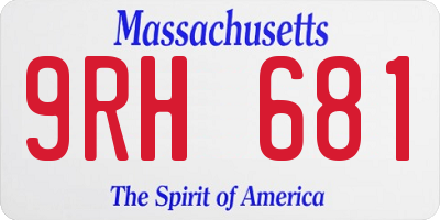 MA license plate 9RH681
