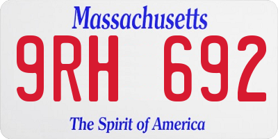 MA license plate 9RH692