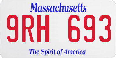 MA license plate 9RH693