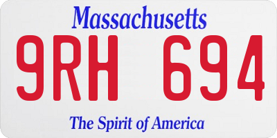 MA license plate 9RH694