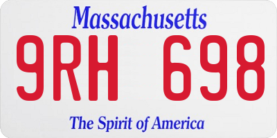 MA license plate 9RH698