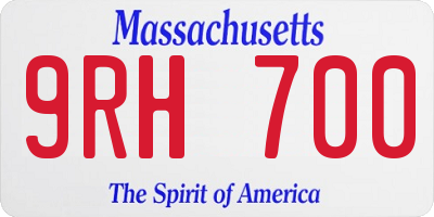 MA license plate 9RH700