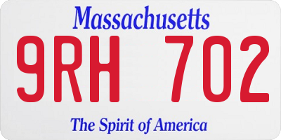 MA license plate 9RH702