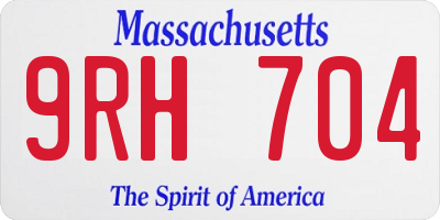 MA license plate 9RH704