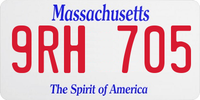 MA license plate 9RH705