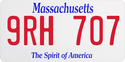 MA license plate 9RH707