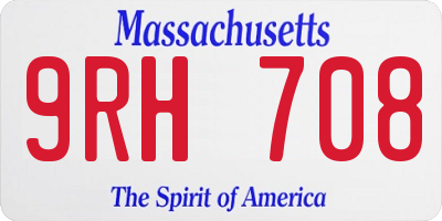 MA license plate 9RH708