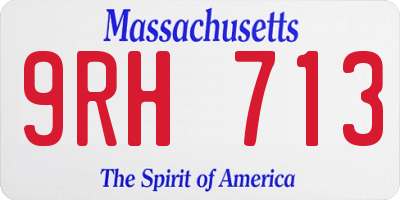 MA license plate 9RH713