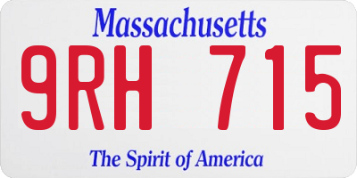 MA license plate 9RH715