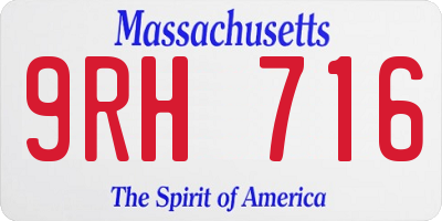 MA license plate 9RH716