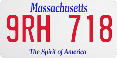 MA license plate 9RH718