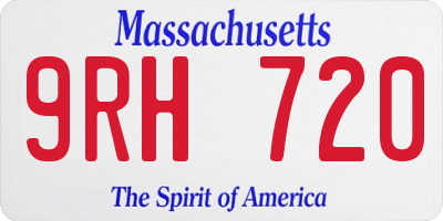 MA license plate 9RH720