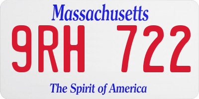MA license plate 9RH722