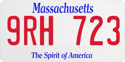 MA license plate 9RH723