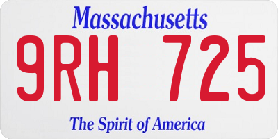 MA license plate 9RH725