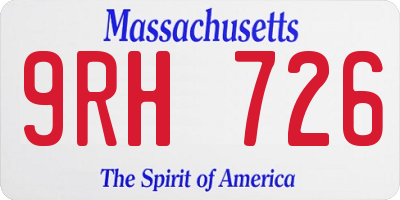 MA license plate 9RH726