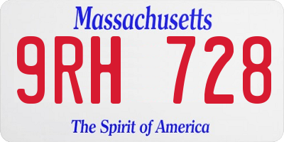MA license plate 9RH728