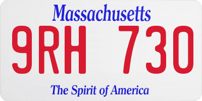MA license plate 9RH730