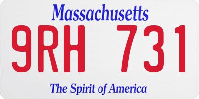MA license plate 9RH731