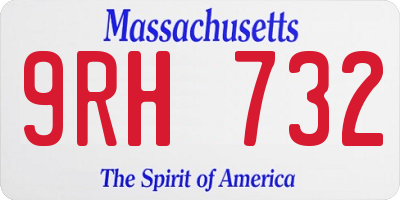MA license plate 9RH732