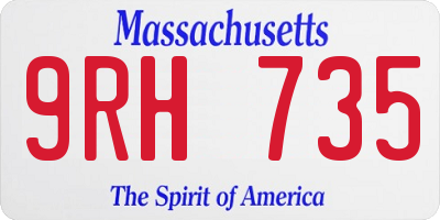 MA license plate 9RH735