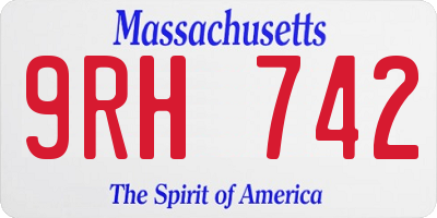 MA license plate 9RH742