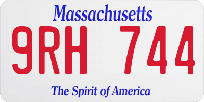 MA license plate 9RH744