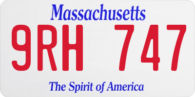 MA license plate 9RH747