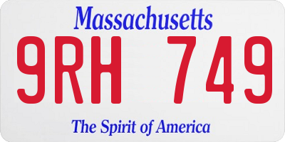 MA license plate 9RH749