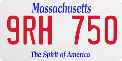 MA license plate 9RH750