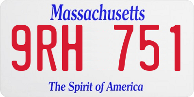 MA license plate 9RH751