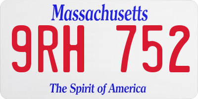 MA license plate 9RH752