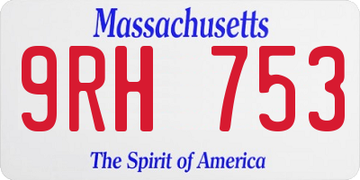 MA license plate 9RH753