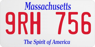 MA license plate 9RH756