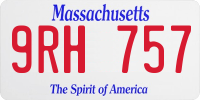 MA license plate 9RH757
