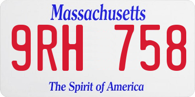 MA license plate 9RH758