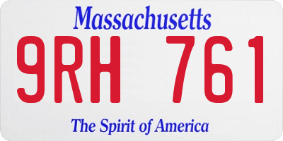 MA license plate 9RH761