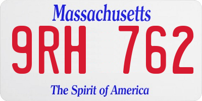MA license plate 9RH762