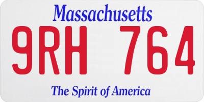 MA license plate 9RH764