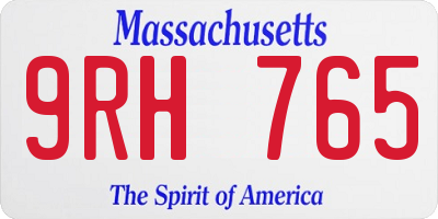 MA license plate 9RH765