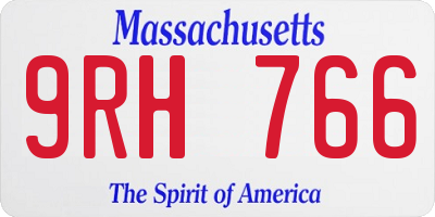MA license plate 9RH766