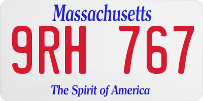MA license plate 9RH767