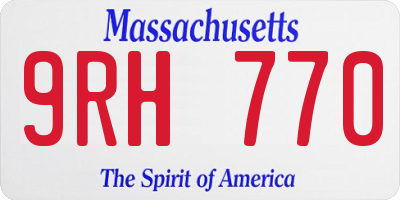 MA license plate 9RH770