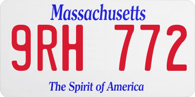 MA license plate 9RH772
