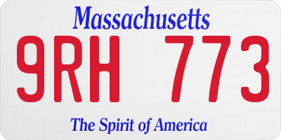 MA license plate 9RH773