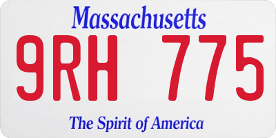 MA license plate 9RH775